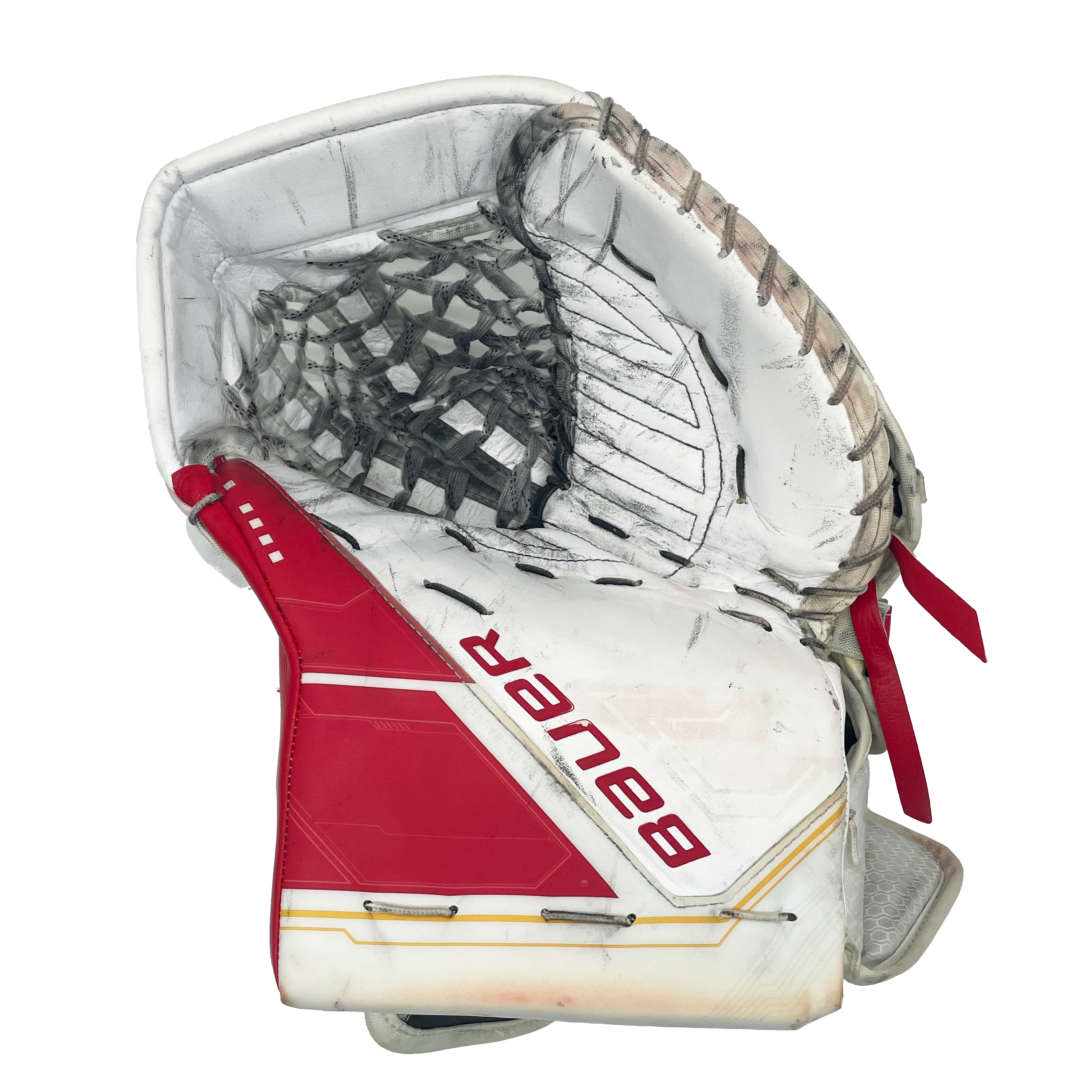 Bauer Supreme Mach - Gant de gardien Pro Stock d'occasion - Dan Vladar (blanc/rouge)